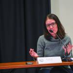 Dr. Anne Zink, Alaskas chief medical officer, addresses reporters during a Wednesday, March 25, 2020 press conference in the Atwood Building in Anchorage, Alaska. (Office of the Governor)