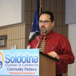 John OBrien, superintendent for the Kenai Peninsula School District, gives a presentation to the Soldotna Chamber of Commerce at the Soldotna Regional Sports Complex in Soldotna, Alaska on Jan. 22, 2020. (Photo by Brian Mazurek/Peninsula Clarion)