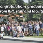A screenshot from the Kenai Peninsula College graduation ceremony shows an August 2019 photo of Kenai Peninsula College faculty and staff. The May 7, 2020 ceremony was held virtually due to the COVID-19 pandemic. (Screenshot)