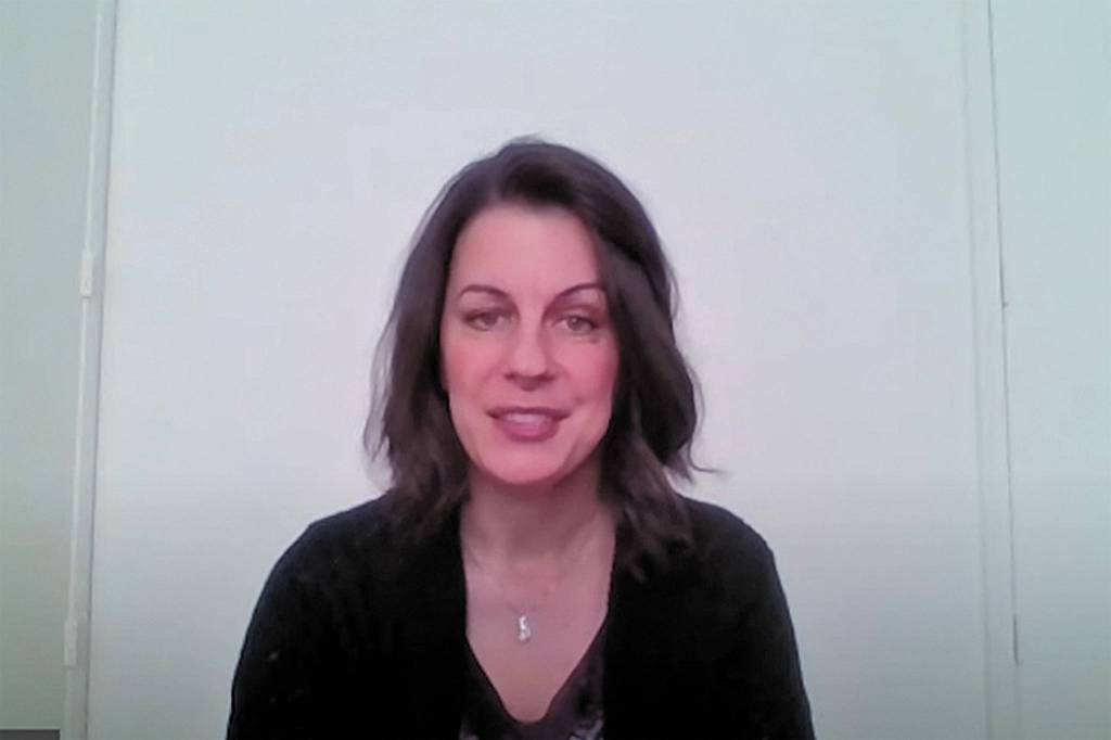 Amber Grady, the valedictorian for Kachemak Bay Campus spring 2020 graduating class, addresses her fellow graduates in this screenshot of the virtual commencement ceremony for both KBC and the Kenai River Campus of Kenai Peninsula College on Thursday, May 7 2020. (Image by Megan Pacer/Homer News)                                Amber Grady, the valedictorian for Kachemak Bay Campus spring 2020 graduating class, addresses her fellow graduates in this screenshot of the virtual commencement ceremony for both KBC and the Kenai River Campus of Kenai Peninsula College on Thursday, May 7 2020. (Image by Megan Pacer/Homer News)