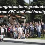 A screenshot from the Kenai Peninsula College graduation ceremony shows an August 2019 photo of Kenai Peninsula College faculty and staff. The May 7, 2020 ceremony was held virtually due to the COVID-19 pandemic. (Screenshot)