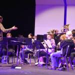 Mark Jurek directs the Soldotna High School Band at a rehersal on Oct. 11, 2022 at Soldotna High School in Soldotna Alaska. (Jake Dye/Peninsula Clarion)