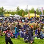 Hundreds gather for the first week of the Levitt AMP Soldotna Music Series on Wednesday, June 7, 2023, at Soldotna Creek Park in Soldotna, Alaska. (Jake Dye/Peninsula Clarion)
