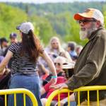 Attendees gather to listen to Blackwater Railroad Company during the Levitt AMP Soldotna Music Series on Wednesday, June 7, 2023, at Soldotna Creek Park in Soldotna, Alaska. (Jake Dye/Peninsula Clarion)