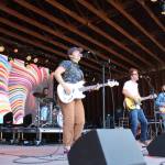 Performers takes the stage in Ninilchik, Alaska, on Friday, August 5, 2022, for Salmonfest, an annual event that raises awareness about salmon-related causes. (Camille Botello/Peninsula Clarion)