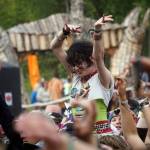Attendees dance at Salmonfest in Ninilchik, Alaska, on Saturday, Aug. 3, 2024. (Jake Dye/Peninsula Clarion)