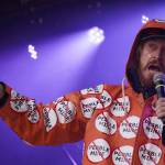 Salmon Champions speak at Salmonfest in Ninilchik, Alaska, on Saturday, Aug. 3, 2024. (Jake Dye/Peninsula Clarion)