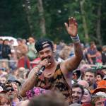 Michael Franti & Spearhead perform at Salmonfest in Ninilchik, Alaska, on Saturday, Aug. 3, 2024. (Jake Dye/Peninsula Clarion)