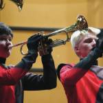 Jake Dye/Peninsula Clarion
The Kenai Marching Band debuts their new routine based on The Hunger Games: The Ballad of Songbirds & Snakes during an exhibition at Kenai Central High School on Aug. 16.