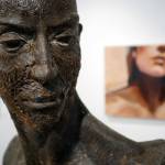 Artwork by Kenai Peninsula College Associate Professor of Art Cambid-J Cam Choy is displayed in a memorial art gallery at Kenai Peninsula College in Soldotna, Alaska, on Friday, Sept. 13, 2024. (Jake Dye/Peninsula Clarion)