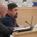 Aurora Borealis Charter School Principal Cody McCanna speaks during a meeting of the Kenai Peninsula Borough School District Charter Oversight Committee in Soldotna, Alaska, on Monday, Oct. 21, 2024. (Jake Dye/Peninsula Clarion)