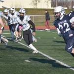 Soldotnas Matthew Schilling rushes the ball against Chugiak in the Division II semifinal Saturday, Oct. 19, 2024, at Justin Maile Field at Soldotna High School in Soldotna, Alaska. (Photo by Jeff Helminiak/Peninsula Clarion)