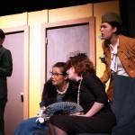 The cast of Seward High School Theatre Collectives Clue rehearse at Seward High School in Seward, Alaska, on Thursday, Nov. 7, 2024. (Jake Dye/Peninsula Clarion)