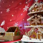 Gingerbread houses constructed by adults Michelle, Kira and Alanna are displayed in the Kenai Chamber of Commerces 12th Annual Gingerbread House Contest at the Kenai Chamber of Commerce and Visitor Center in Kenai, Alaska, on Wednesday, Nov. 20, 2024. (Jake Dye/Peninsula Clarion)