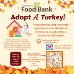 A poster for the Kenai Peninsula Food Banks Adopt-A-Turkey fundraiser. (Provided by Kenai Peninsula Food Bank)