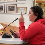 Shannon Ferguson speaks during a meeting of the Kenai Peninsula Borough School Districts Board of Education in Soldotna, Alaska, on Monday, Dec. 2, 2024. (Jake Dye/Peninsula Clarion)