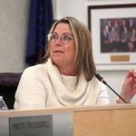 Kelley Cizek speaks during a meeting of the Kenai Peninsula Borough School Districts Board of Education in Soldotna, Alaska, on Monday, Dec. 2, 2024. (Jake Dye/Peninsula Clarion)