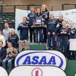 The Soldotna girls won the team title at the girls state wrestling tournament Saturday, Dec. 21, 2024, at the Alaska Airlines Center in Anchorage, Alaska. (Photo by Jeff Helminiak/Peninsula Clarion)