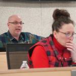 Vice President Jason Tauriainen speaks during a meeting of the Kenai Peninsula Borough School District in Soldotna, Alaska, on Monday, Feb. 3, 2025. (Jake Dye/Peninsula Clarion)