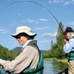 Former President, Jimmy Carter and Rosalynn Carter fly fish on upper Kenai River, Kenai National Wildlife Refuge<ins>,</ins> <ins>Alaska</ins>. (Photo by Kirk Hoessle/courtesy)