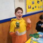 Students and families create puppets during a family art night hosted by Artist in Residence Shala Dobson at Kaleidoscope School of Arts and Science in Kenai, Alaska, on Thursday, Feb. 27, 2025. (Jake Dye/Peninsula Clarion)