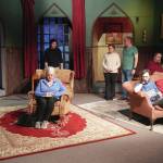 The cast of the Kenai Performers production of The Mousetrap rehearse at the Kenai Performers Theater near Soldotna on Wednesday. (Jake Dye/Peninsula Clarion)