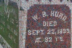 At some point after William B. Hurd was buried in Kenai in 1899, his family asked that his body be exhumed and sent back to New York, where it was reburied. This image, from findagrave.com, shows the marker on his final resting place.