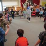 Delana Green teaches music to kindergarteners at Tustumena Elementary School in Kasilof on Friday, March 21. (Jake Dye/Peninsula Clarion)
