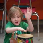 A second grader participates in a music lesson led by Delana Green at Tustumena Elementary School in Kasilof, Alaska, on Friday, March 21, 2025. (Jake Dye/Peninsula Clarion)