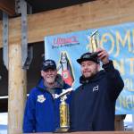 Brandon Kosht poses with his eighth place trophy during the 2025 Homer Winter King Salmon Tournament on Saturday, March 22, 2025, at the Deep Water Dock on the Homer Spit in Homer, Alaska. (Delcenia Cosman/Homer News)