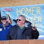 Jeffery Anderson poses with his sixth-place trophy during the 2025 Homer Winter King Salmon Tournament on Saturday, March 22, 2025, at the Deep Water Dock on the Homer Spit in Homer, Alaska. (Delcenia Cosman/Homer News)