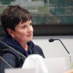 Soldotna City Manager Janette Bower speaks during a Soldotna City Council work session on the Soldotna Field House in Soldotna, Alaska, on Wednesday, April 9, 2025. (Jake Dye/Peninsula Clarion)