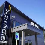 The Triumvirate Theatre stands in Kenai, Alaska, on Saturday, April 19, 2025. (Jake Dye/Peninsula Clarion)