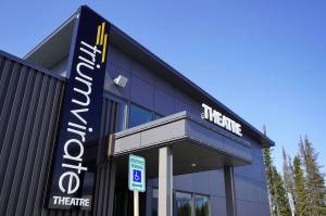 The Triumvirate Theatre stands in Kenai, Alaska, on Saturday, April 19, 2025. (Jake Dye/Peninsula Clarion)