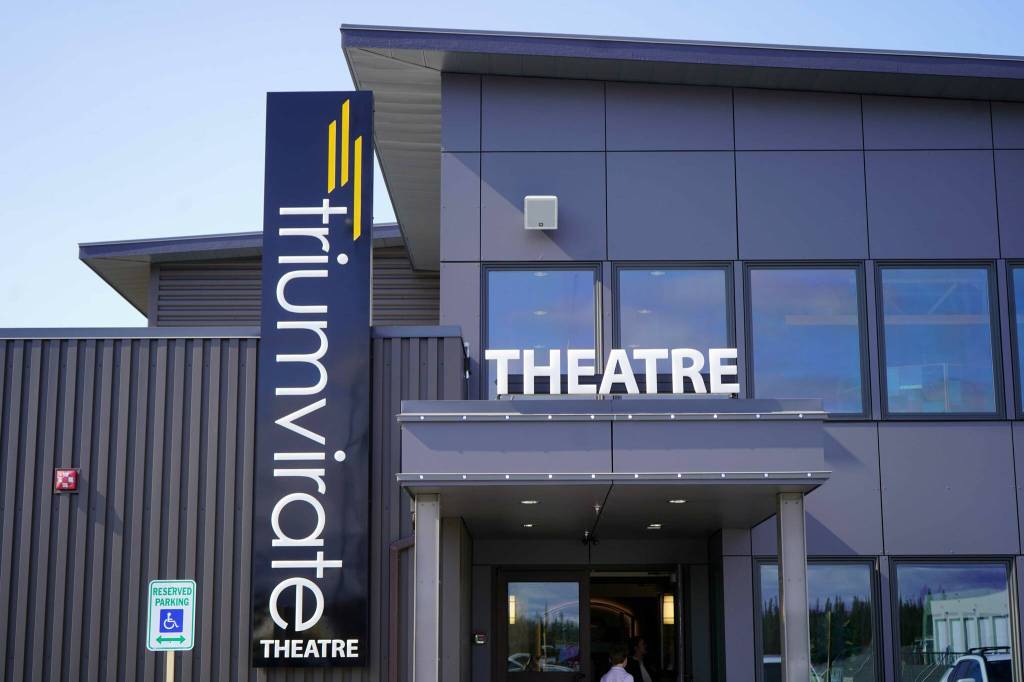 The Triumvirate Theatre stands in Kenai, Alaska, on Saturday, April 19, 2025. (Jake Dye/Peninsula Clarion)