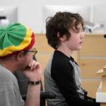 A young student of Sterling Elementary School speaks during a special meeting of the Kenai Peninsula Borough School District Board of Education in Soldotna, Alaska, on Wednesday, April 23, 2025. (Jake Dye/Peninsula Clarion)