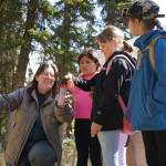 Students learn to safely and effectively deploy bear spray at a station run by the Alaska Wildlife Conservation Center during Salmon Celebration, hosted by the Alaska Department of Fish and Game near Kasilof, Alaska, on Wednesday, May 7, 2025. (Jake Dye/Peninsula Clarion)