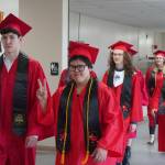 Students process into the Kenai Central High School graduation ceremony in Kenai, Alaska, on Tuesday, May 20, 2025. (Jake Dye/Peninsula Clarion)