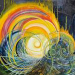 Regeneration is an oil and mixed media painting by Brianna Lee, on display through May in her exhibit, The Inner Garden, at Bunnell Street Arts Center in Homer, Alaska. Photo provided by Brianna Lee