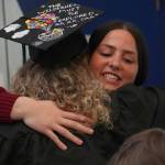 Students celebrate after a graduation ceremony for Connections Homeschool in Soldotna, Alaska, on Thursday, May 22, 2025. (Jake Dye/Peninsula Clarion)