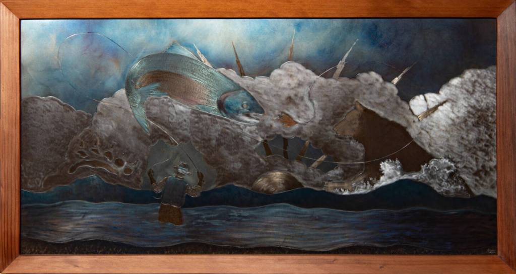 Morning on the River, a work done in heat-colored steel by Jeff Dean, is featured during First Friday, June 6, 2025, in Homer, Alaska. Photo provided by Jeff Dean