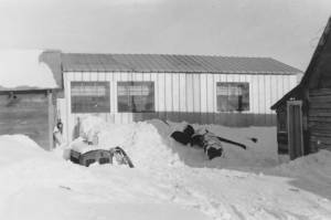 This is the Kenai Power complex. The long side of the plant faces the Frank Rowley home, seen here at the right side of the photograph. (Photo courtesy of the Rowley Family)