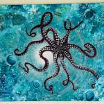 Octopus is an acrylic painting by new co-op member Heather Mann on display at Ptarmigan Arts in Homer, Alaska. Photo provided by Ptarmigan Arts