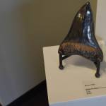 A big clay tooth stands on display at the Kenai Potters Guild exhibit, River, hosted by the Kenai Art Center. (Jonas Oyoumick/Peninsula Clarion)