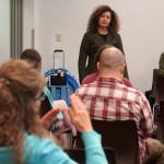 Svetlana and the New York Collective take questions during a jazz workshop at the Soldotna Public Library in Soldotna, Alaska, on Tuesday, Aug. 26, 2025. (Provided by KDLL 91.9 FM)