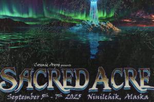 A piece of the poster for the 2025 Sacred Acre festival in Ninilchik, Alaska. This year's festival will take place Sept. 5-7.