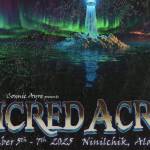 A piece of the poster for the 2025 Sacred Acre festival in Ninilchik, Alaska. This years festival will take place Sept. 5-7.