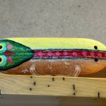 A painted buoy on display through September in the Homer Public Librarys Fireplace Reading Lounge is one of numerous pieces by participants in the Independent Living Centers Artability program in Homer, Alaska. Photo by Christina Whiting