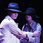 Gage Sturman and Ella Mallard rehearse The Girl Next Door at Triumvirate Theatre in Kenai, Alaska, on Saturday, Sept. 13, 2025. (Jake Dye/Peninsula Clarion)