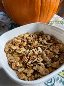 Roasted pumpkin seeds are packed with healthy fats and antioxidants and are a perfect snack for fueling growing brains and bodies. Photo by Tressa Dale/Peninsula Clarion